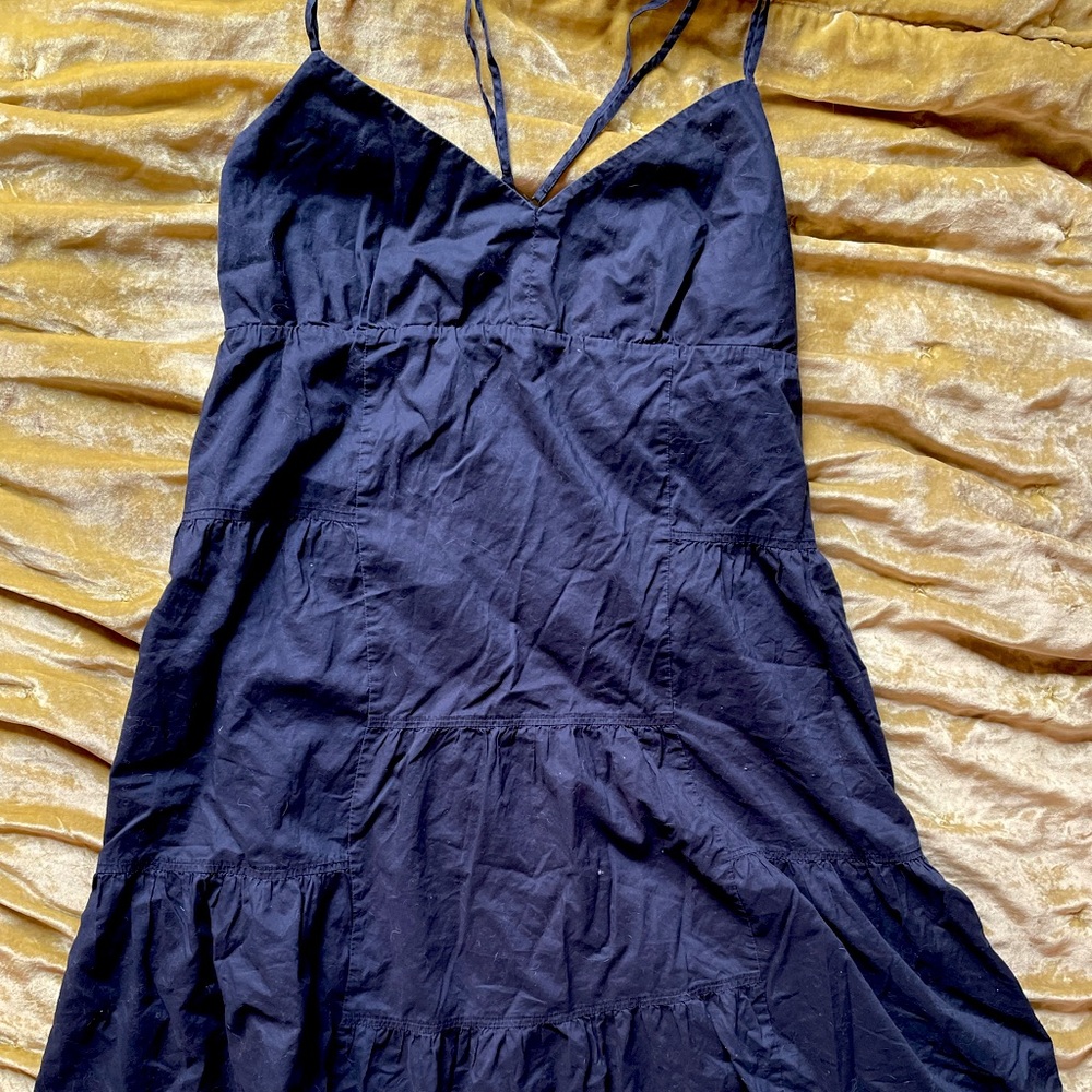 PLUS SIZE 14 GAP BLACK PEASANT SLIP DRESS